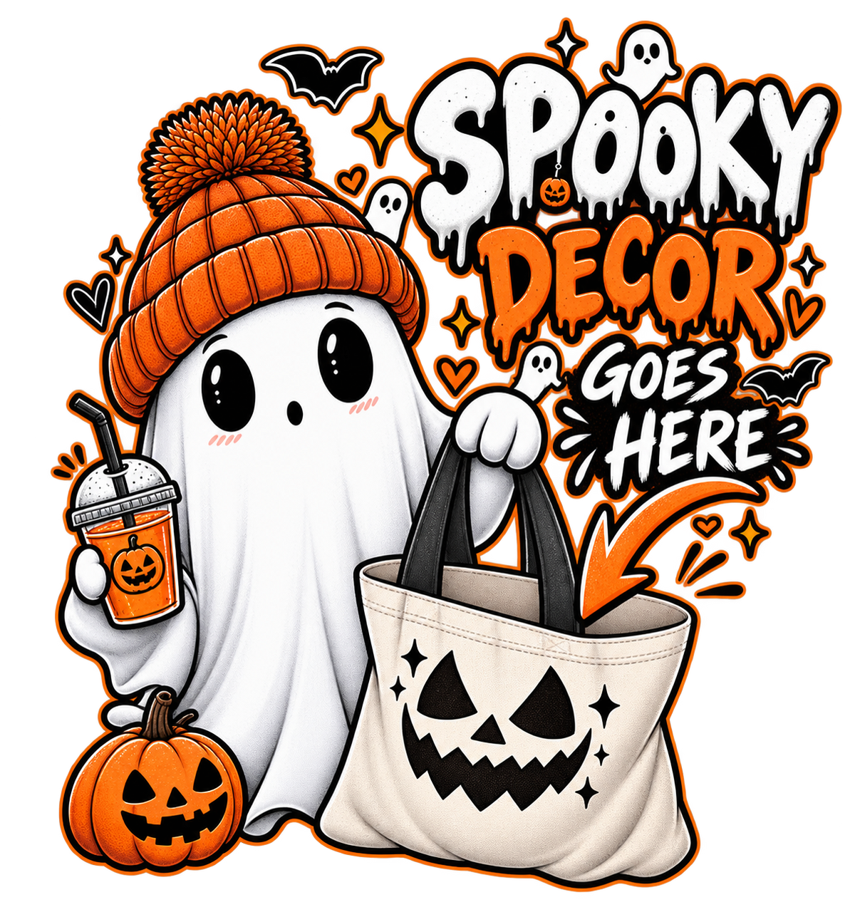 Lisa's Little Shoppe Halloween Spooky Ghost Tote Bag | Halloween Exclusive |