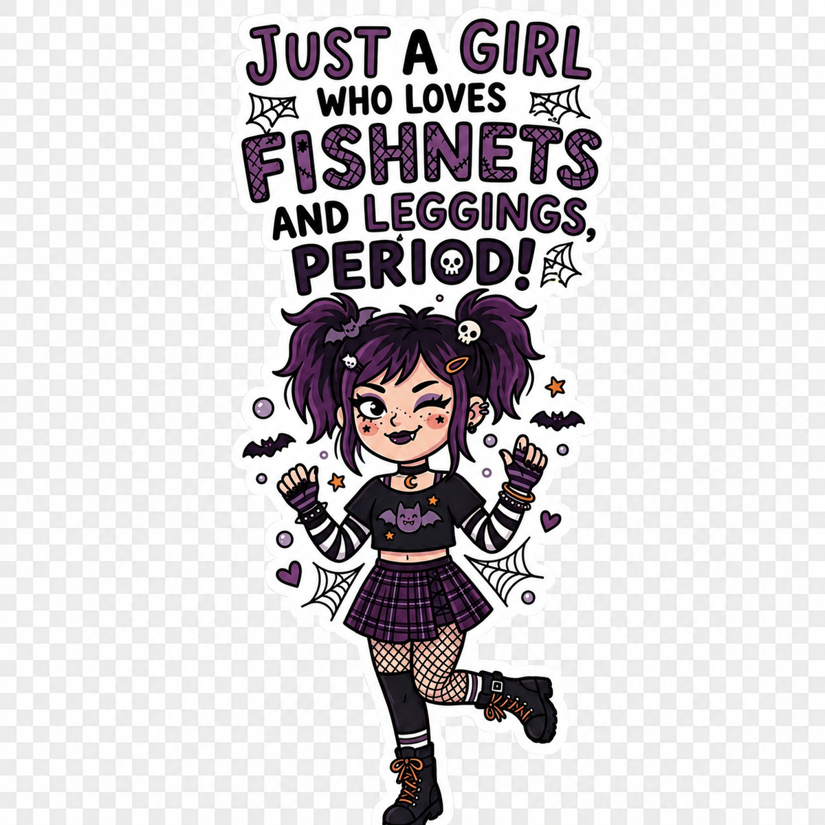 Lisa's Little Shoppe Baseball Tee – “Just a Girl Who Loves Fishnets and Leggings. Period!” 🖤