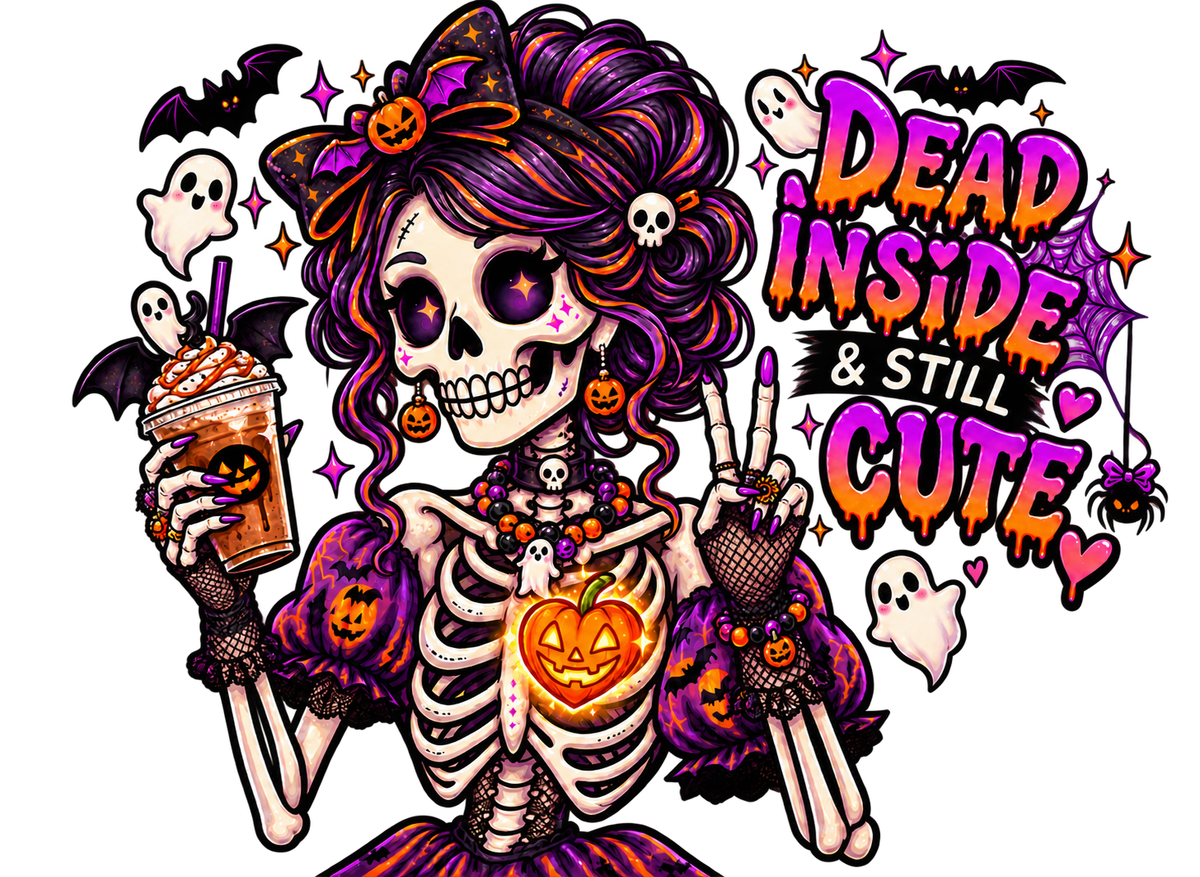Lisa's Little Shoppe Dead Inside & Still Cute Skeleton Racerback Tank | Bella+Canvas