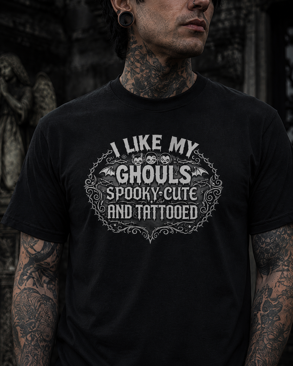 Lisa's Little Shoppe I Like My Ghouls Spooky Cute and Tattooed Tee