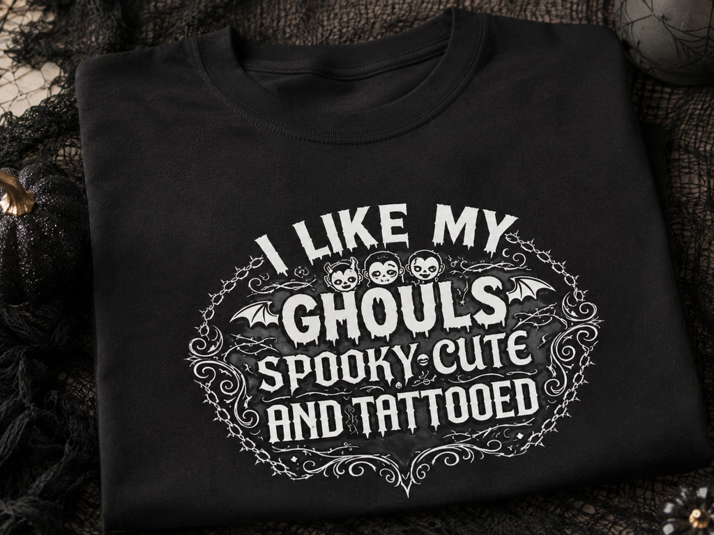 Lisa's Little Shoppe I Like My Ghouls Spooky Cute and Tattooed Tee