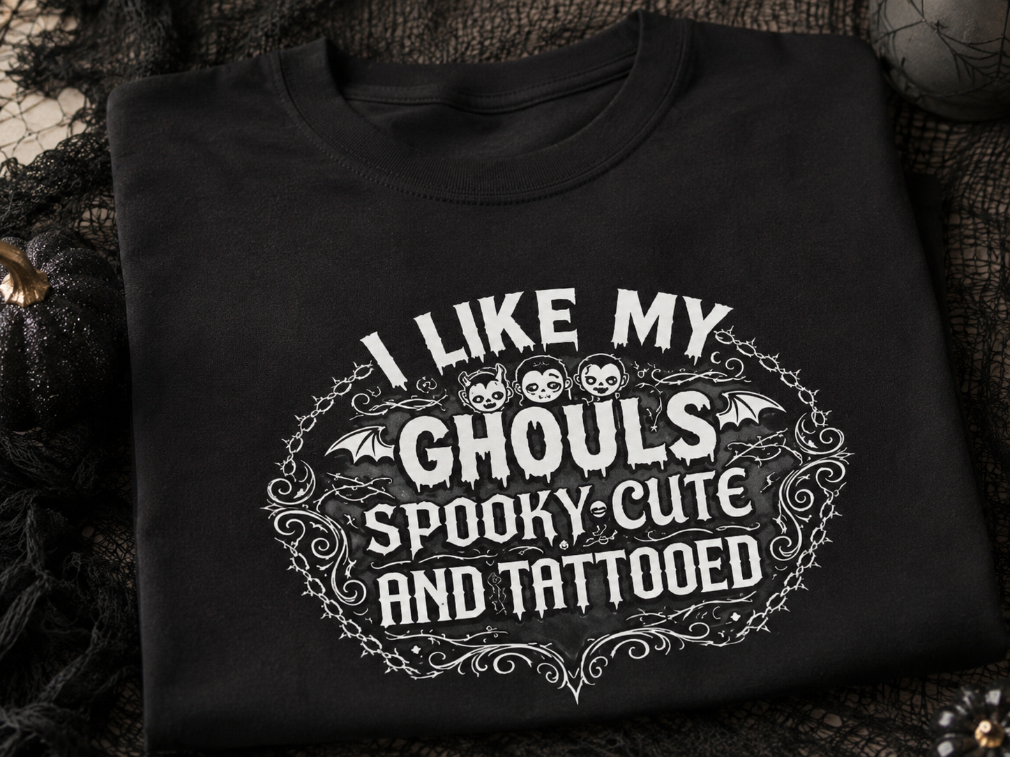 Lisa's Little Shoppe I Like My Ghouls Spooky Cute and Tattooed Tee