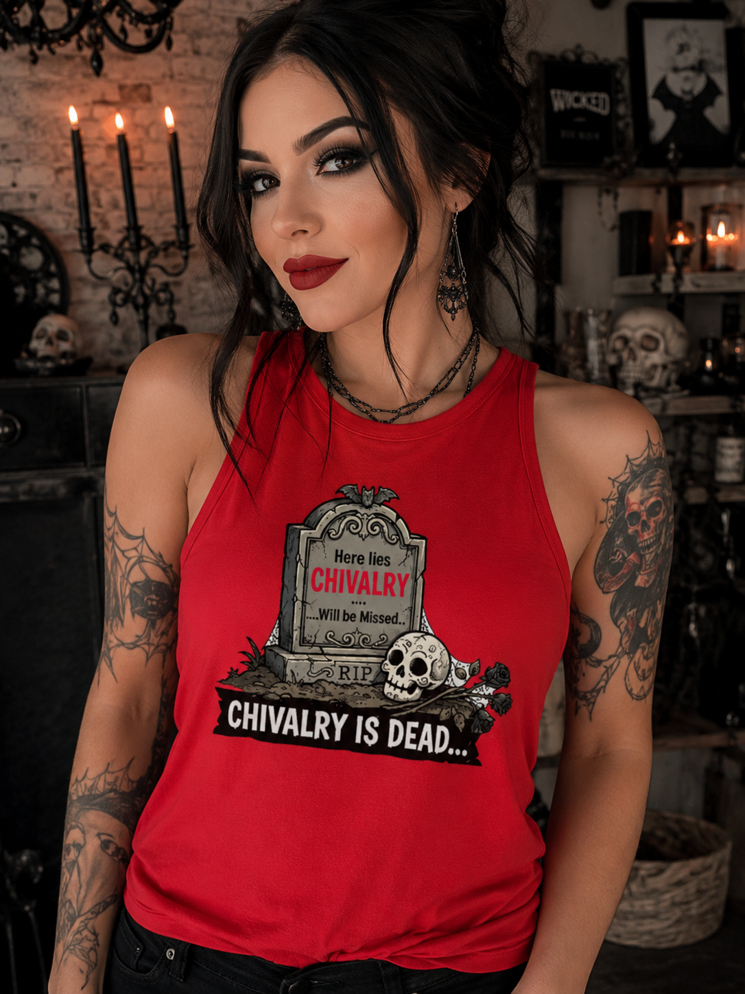 Lisa's Little Shoppe Chivalry is Dead Tank Top