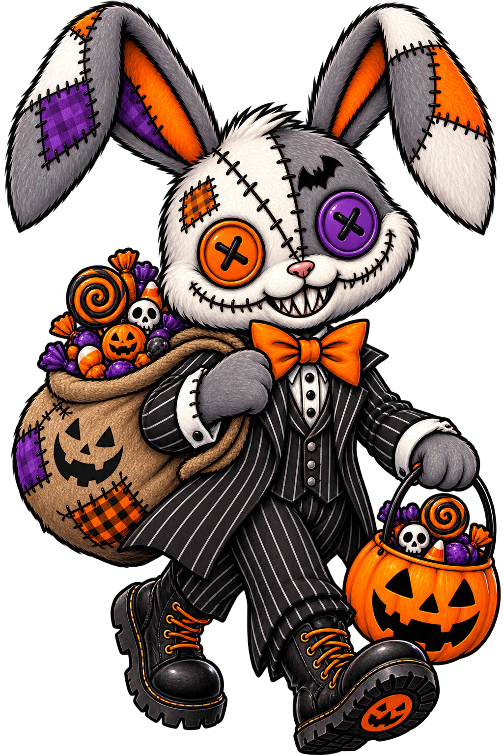 Lisa's Little Shoppe Stitched-Up Bunny Halloween Tote Bag | Halloween Exclusive |