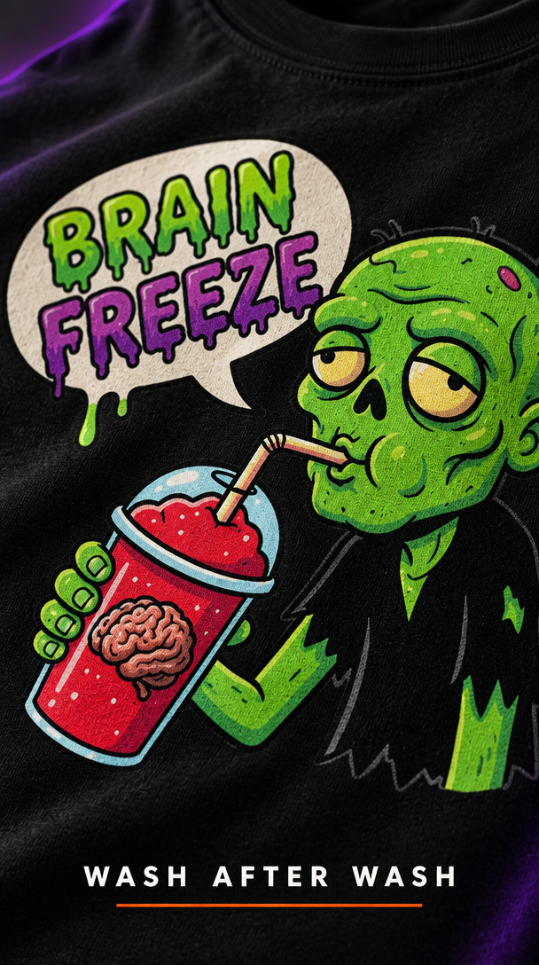 Lisa's Little Shoppe Brain Freeze Zombie Unisex Bella+Canvas Tee | Spooky Cute Halloween Shirt
