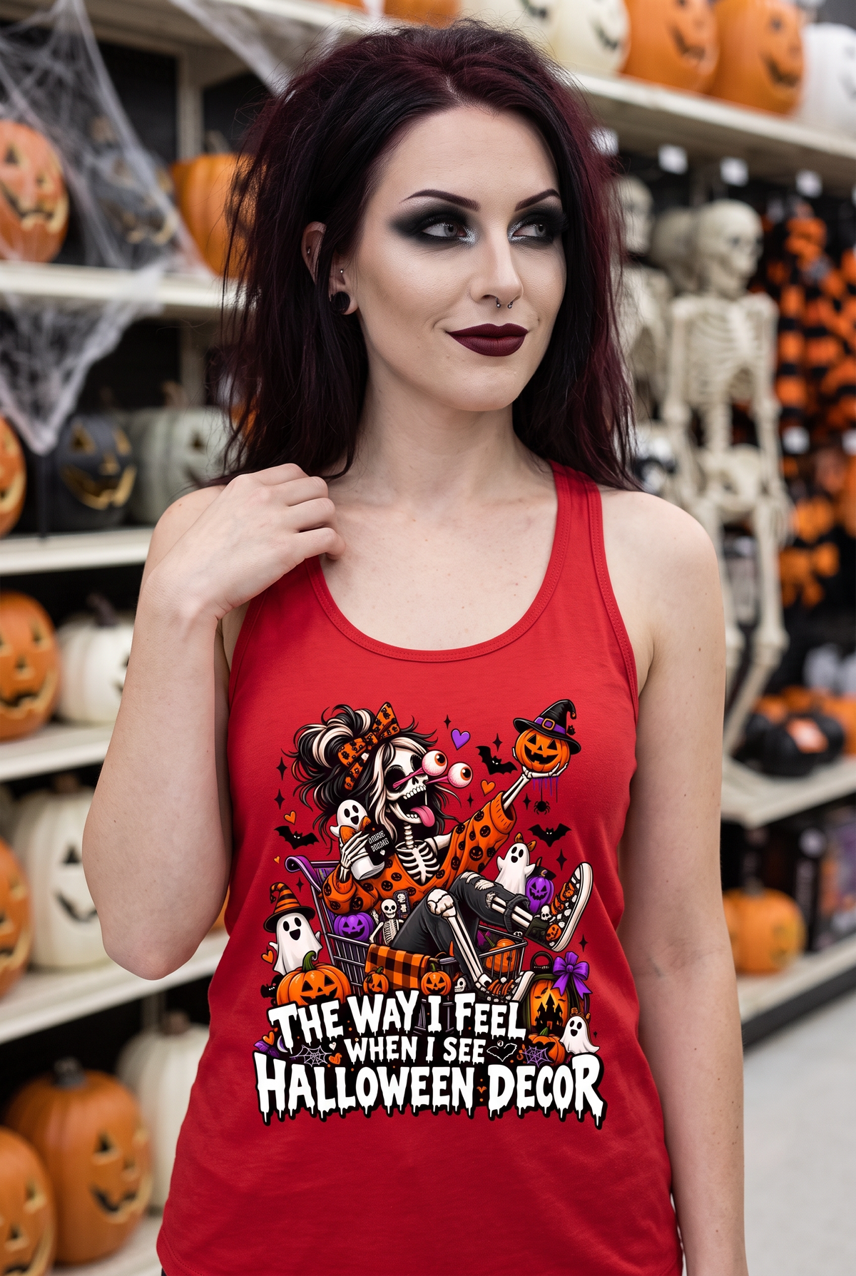 Lisa's Little Shoppe The Way I Feel When I See HALLOWEEN Decor Tank Top Racerback