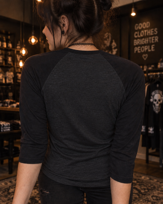 Lisa's Little Shoppe Baseball Tee – “Just a Girl Who Loves Fishnets and Leggings. Period!” 🖤