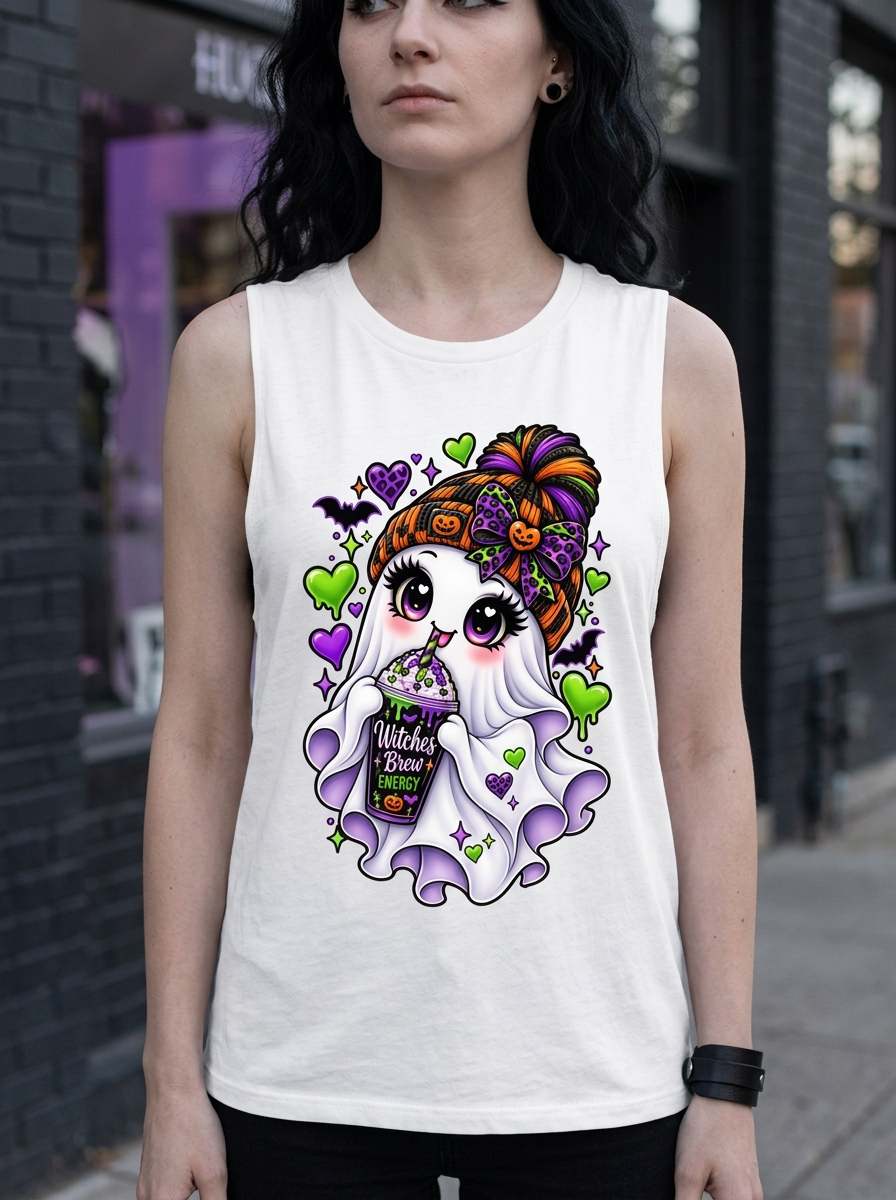 Lisa's Little Shoppe Witches Brew Energy Cute Ghost Tank Top