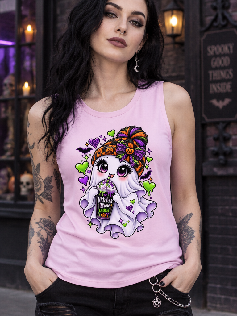 Lisa's Little Shoppe Witches Brew Energy Cute Ghost Tank Top