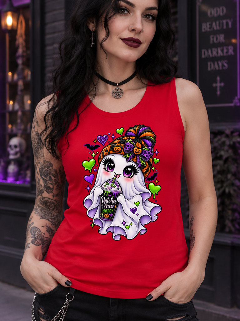 Lisa's Little Shoppe Witches Brew Energy Cute Ghost Tank Top