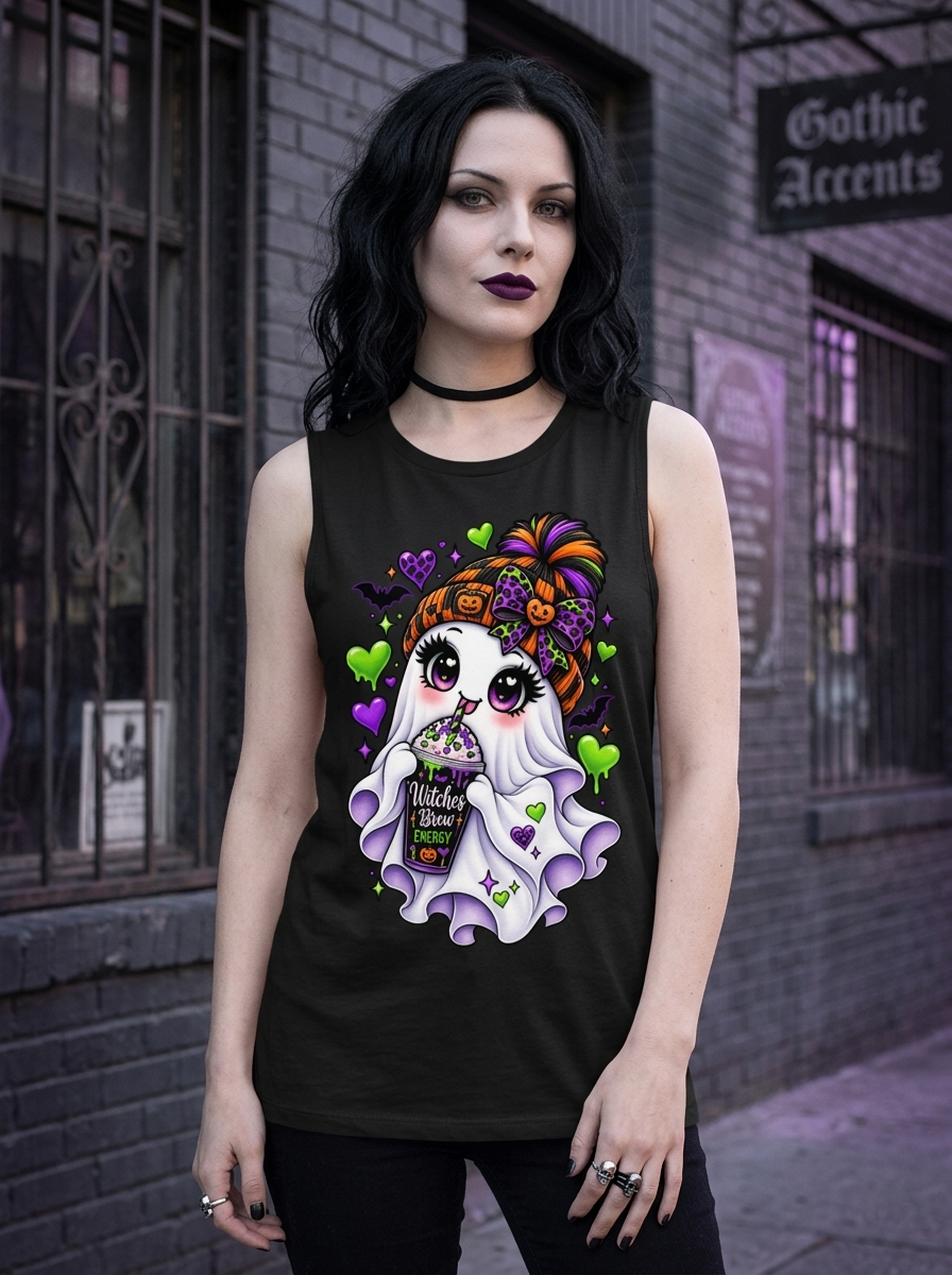 Lisa's Little Shoppe Witches Brew Energy Cute Ghost Tank Top