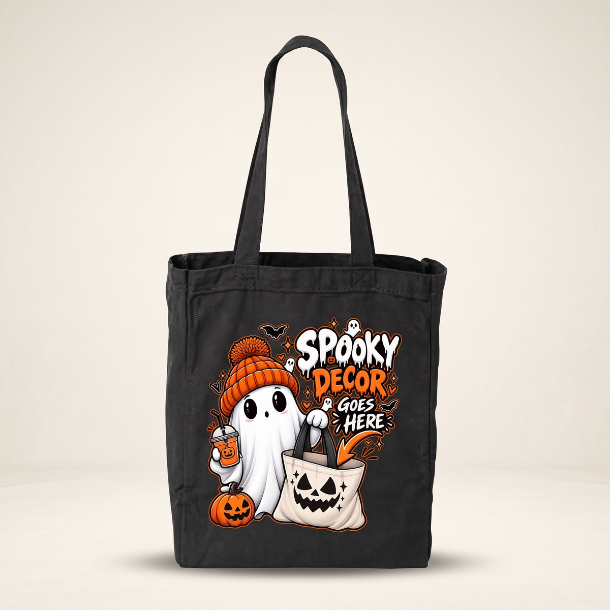 Lisa's Little Shoppe Halloween Spooky Ghost Tote Bag | Halloween Exclusive |