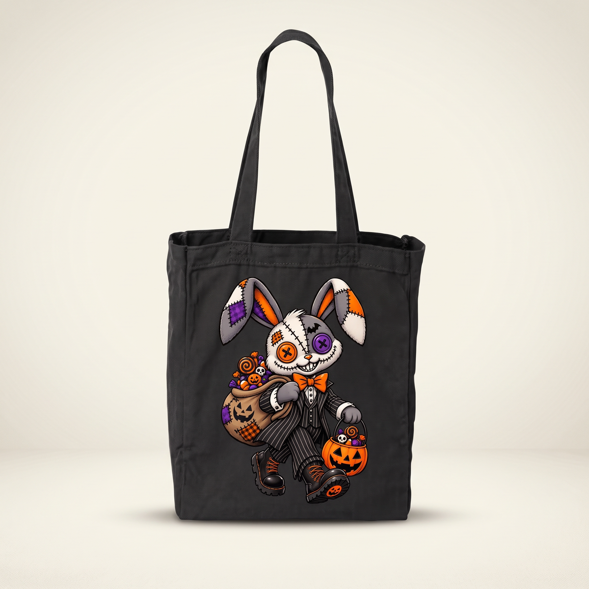 Lisa's Little Shoppe Stitched-Up Bunny Halloween Tote Bag | Halloween Exclusive |