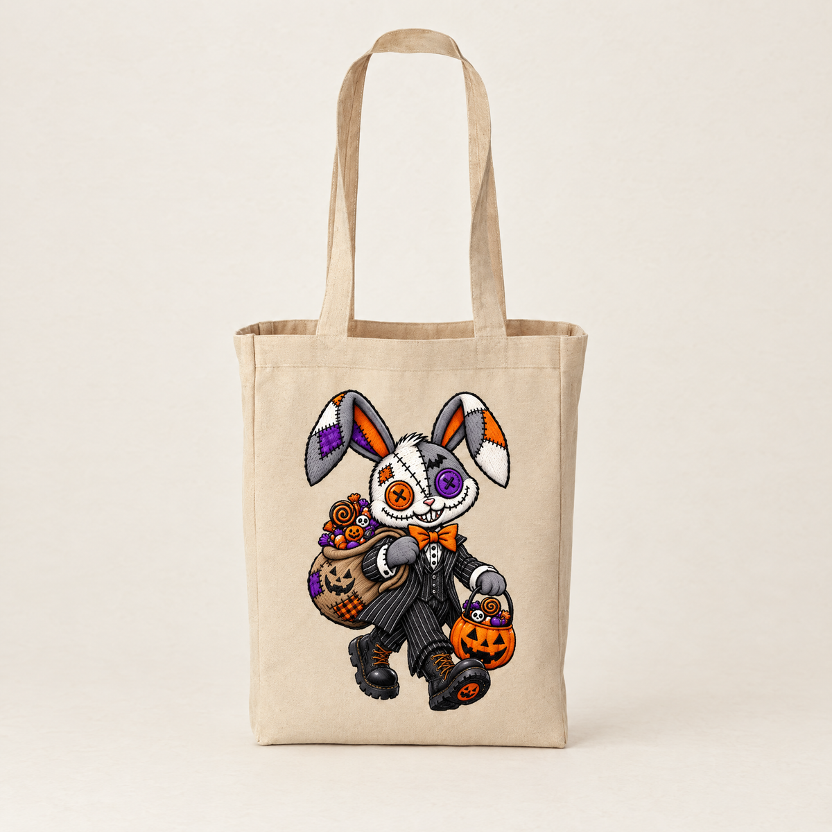 Lisa's Little Shoppe Stitched-Up Bunny Halloween Tote Bag | Halloween Exclusive |