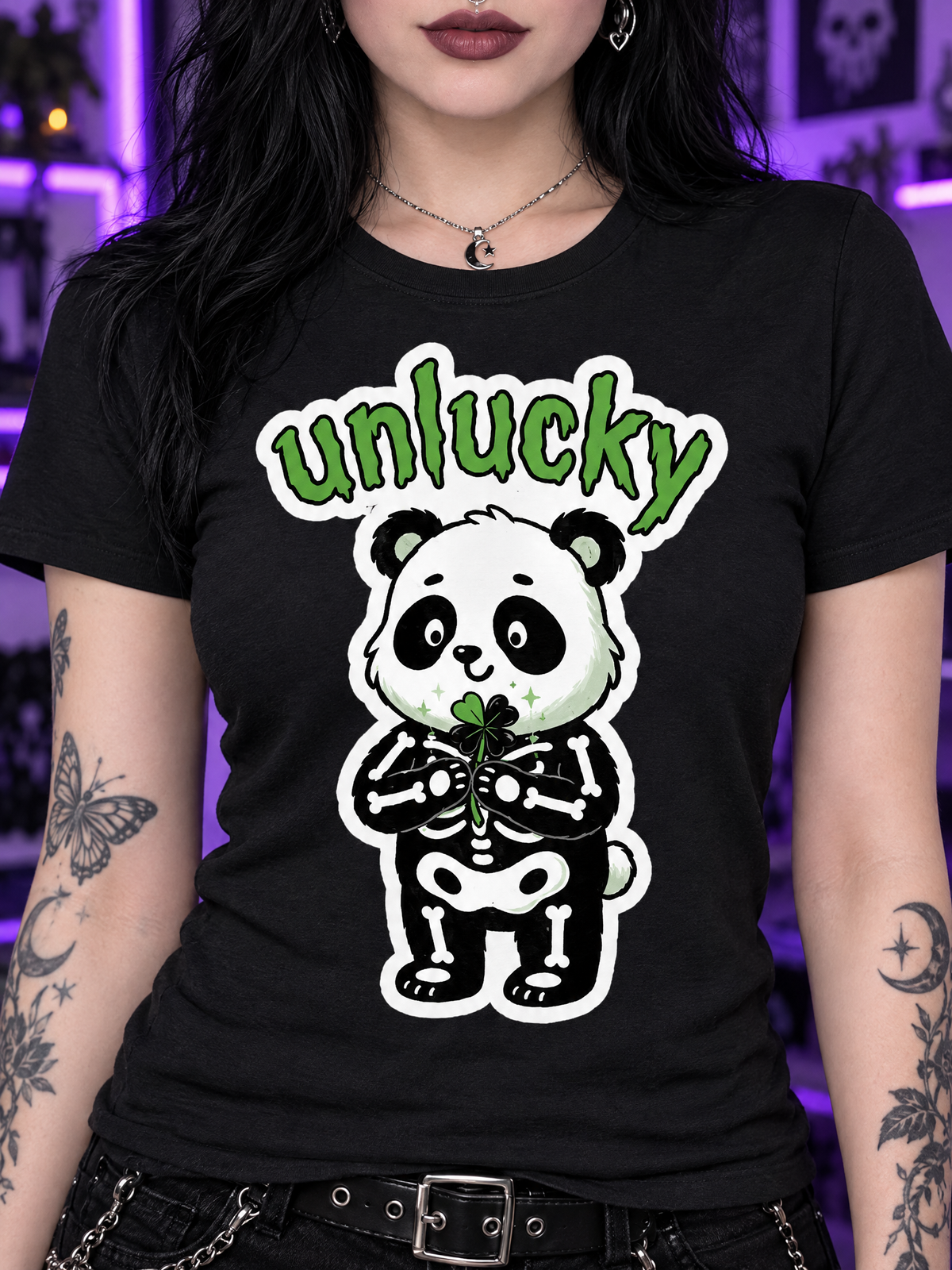 Lisa's Little Shoppe Unlucky Skeleton Panda Unisex Tee