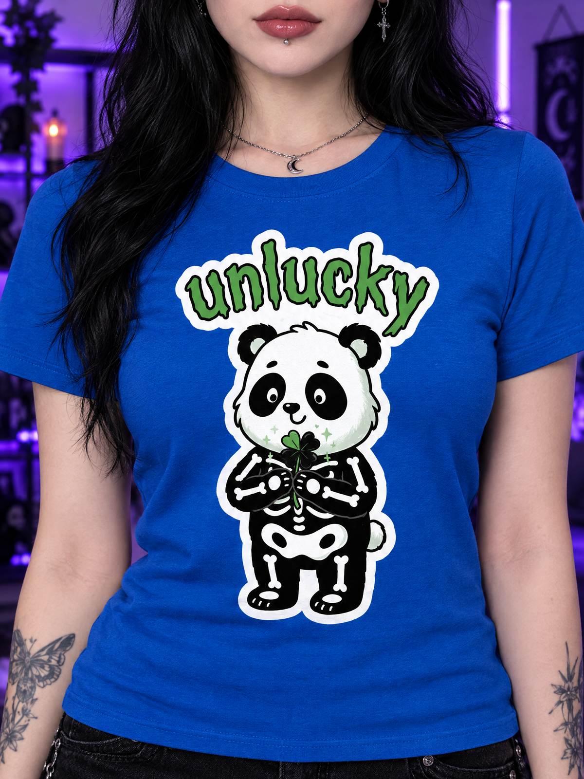 Lisa's Little Shoppe Unlucky Skeleton Panda Unisex Tee
