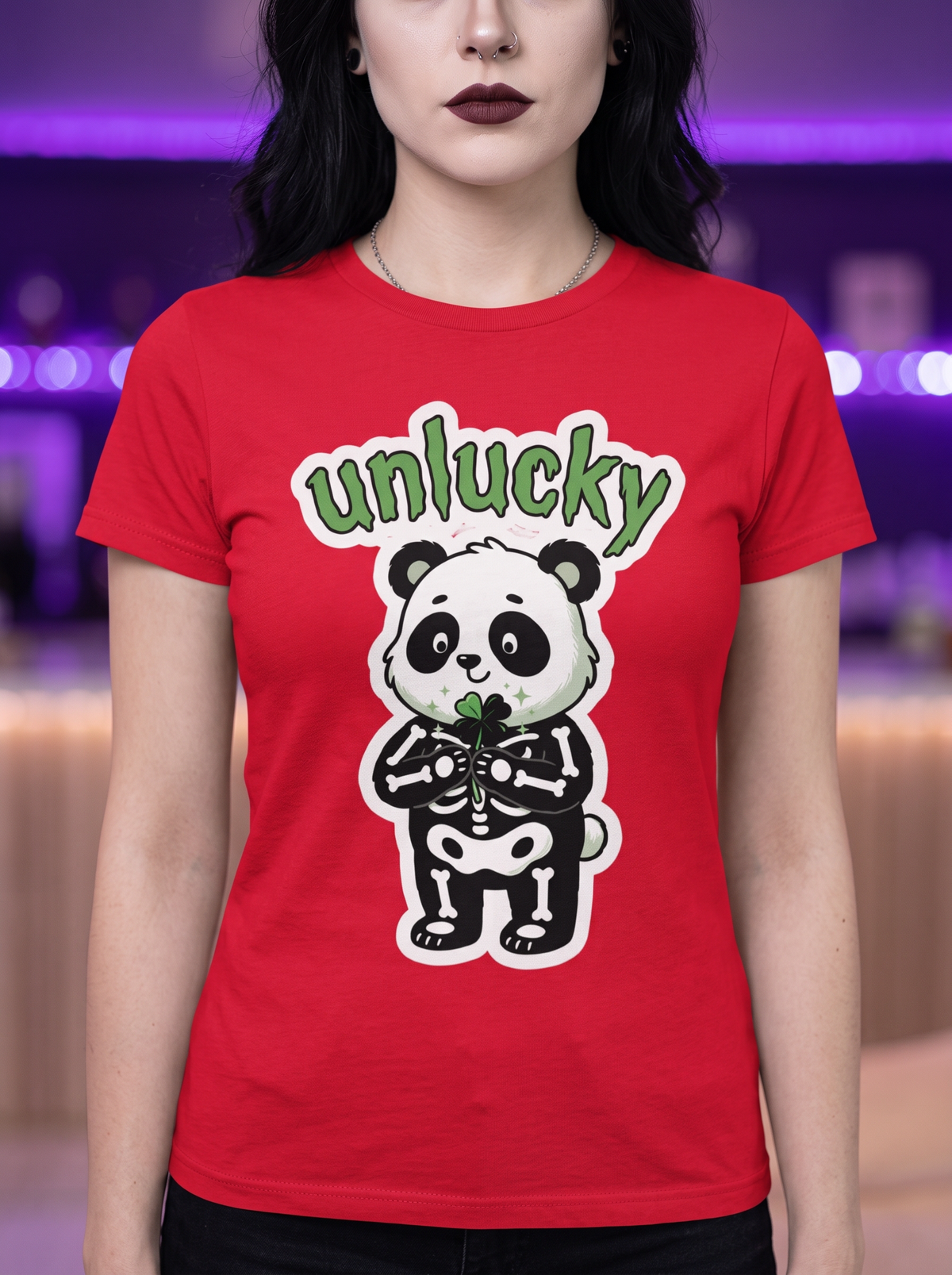 Lisa's Little Shoppe Unlucky Skeleton Panda Unisex Tee