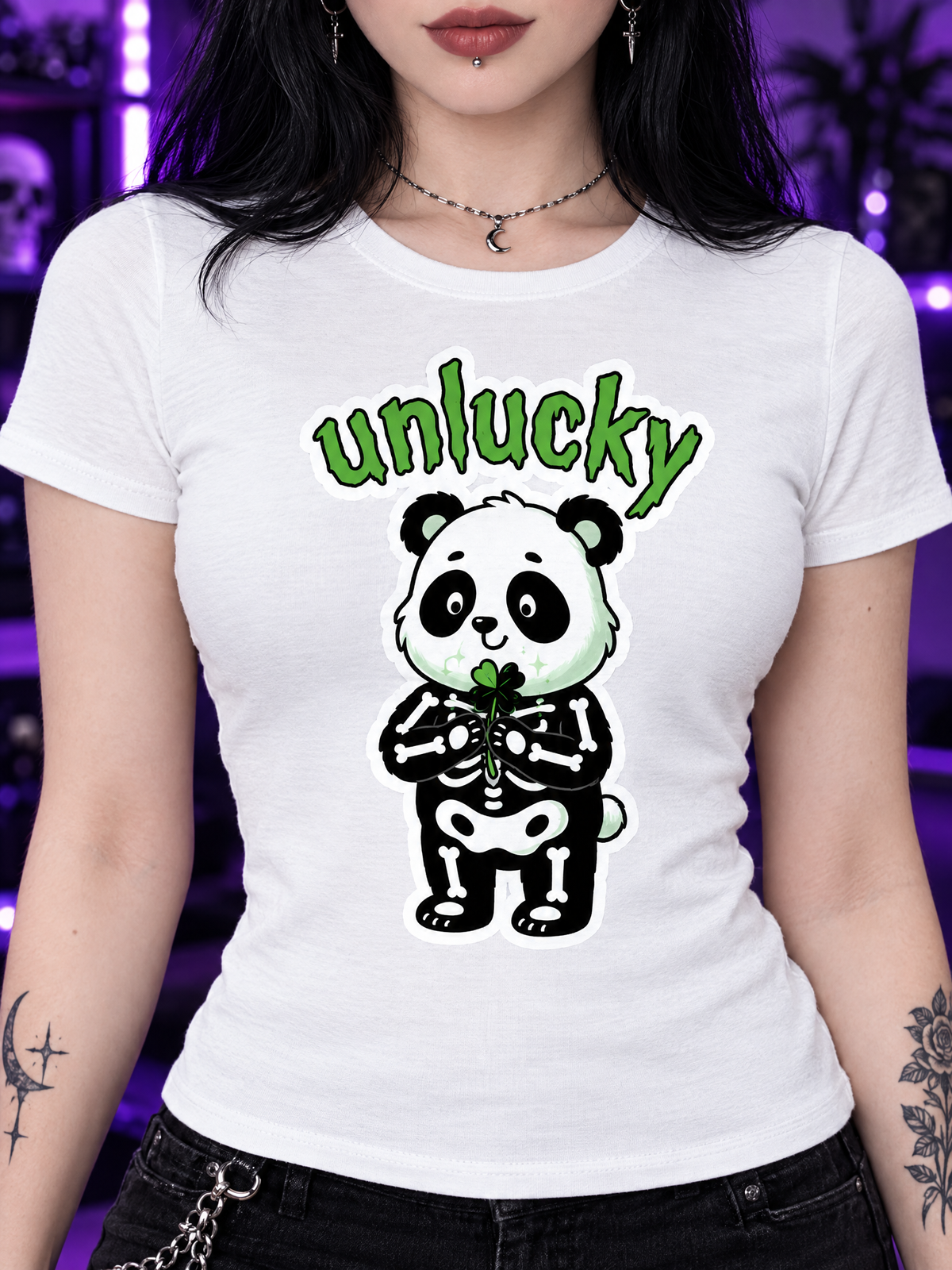 Lisa's Little Shoppe Unlucky Skeleton Panda Unisex Tee