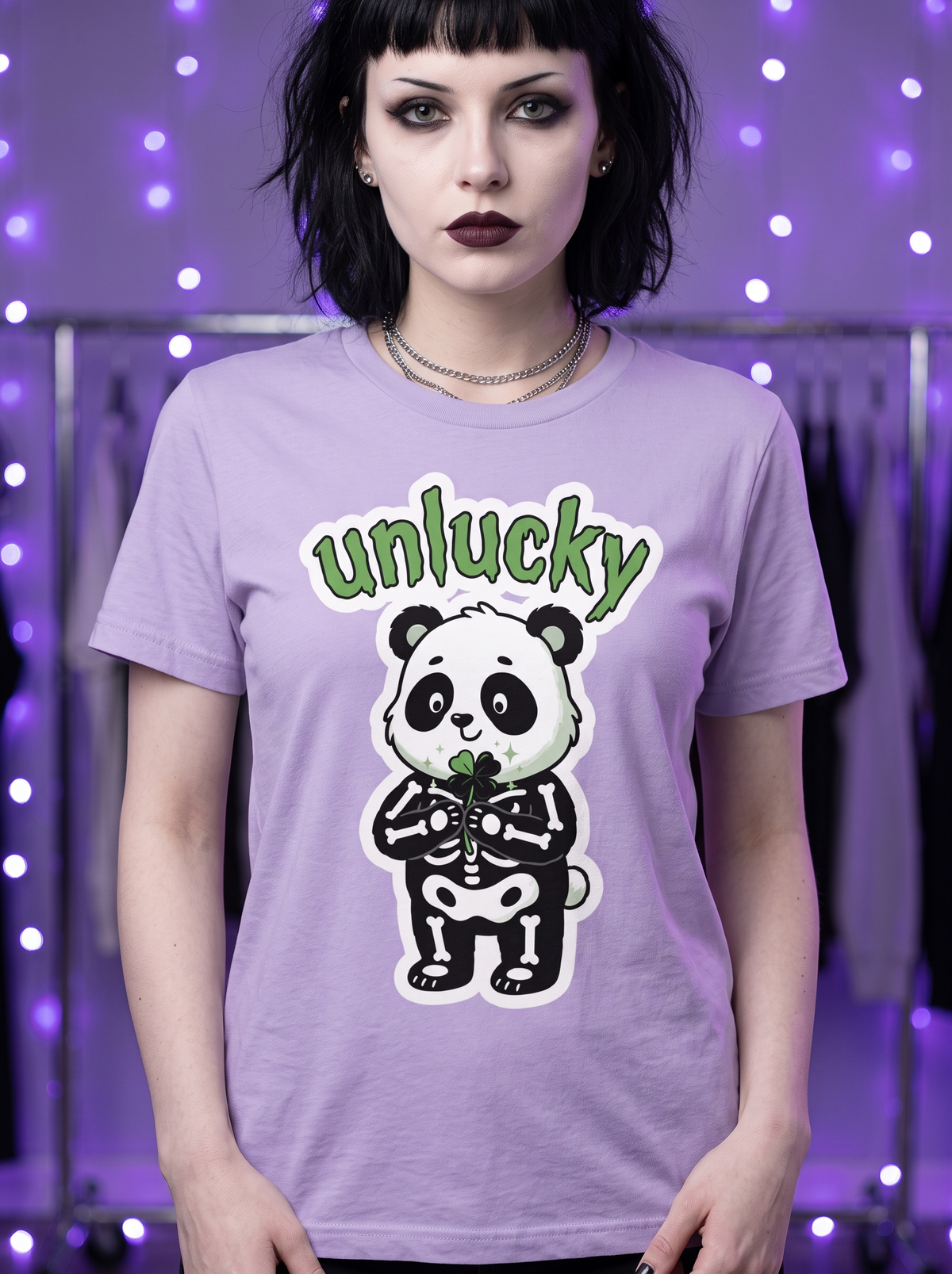 Lisa's Little Shoppe Unlucky Skeleton Panda Unisex Tee