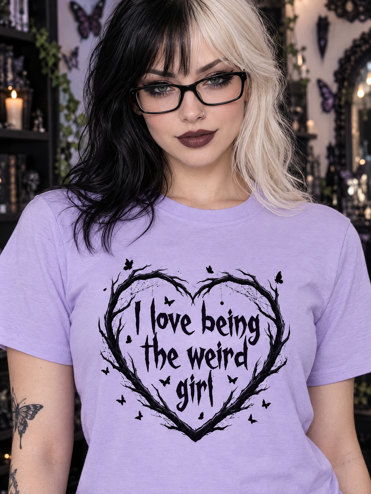 Lisa's Little Shoppe I Love Being the Weird Girl Gothic Unisex Tee
