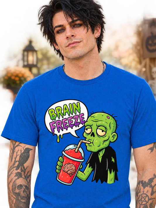 Lisa's Little Shoppe Brain Freeze Zombie Unisex Bella+Canvas Tee | Spooky Cute Halloween Shirt
