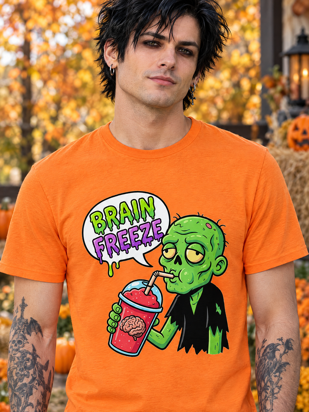 Lisa's Little Shoppe Brain Freeze Zombie Unisex Bella+Canvas Tee | Spooky Cute Halloween Shirt