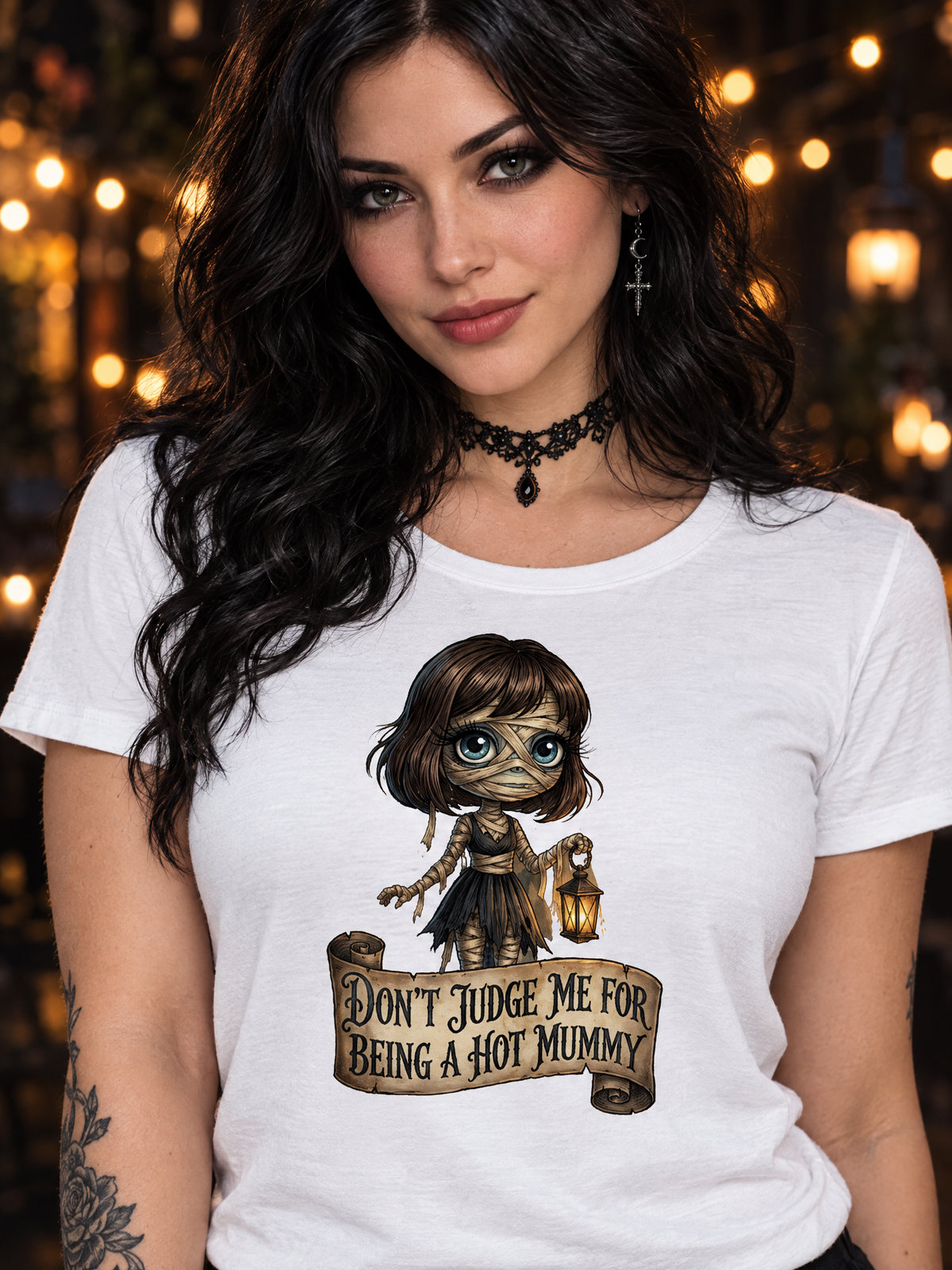 Lisa's Little  Shoppe Don't Judge Me for Being a Hot Mummy | Funny Mummy Unisex Tee