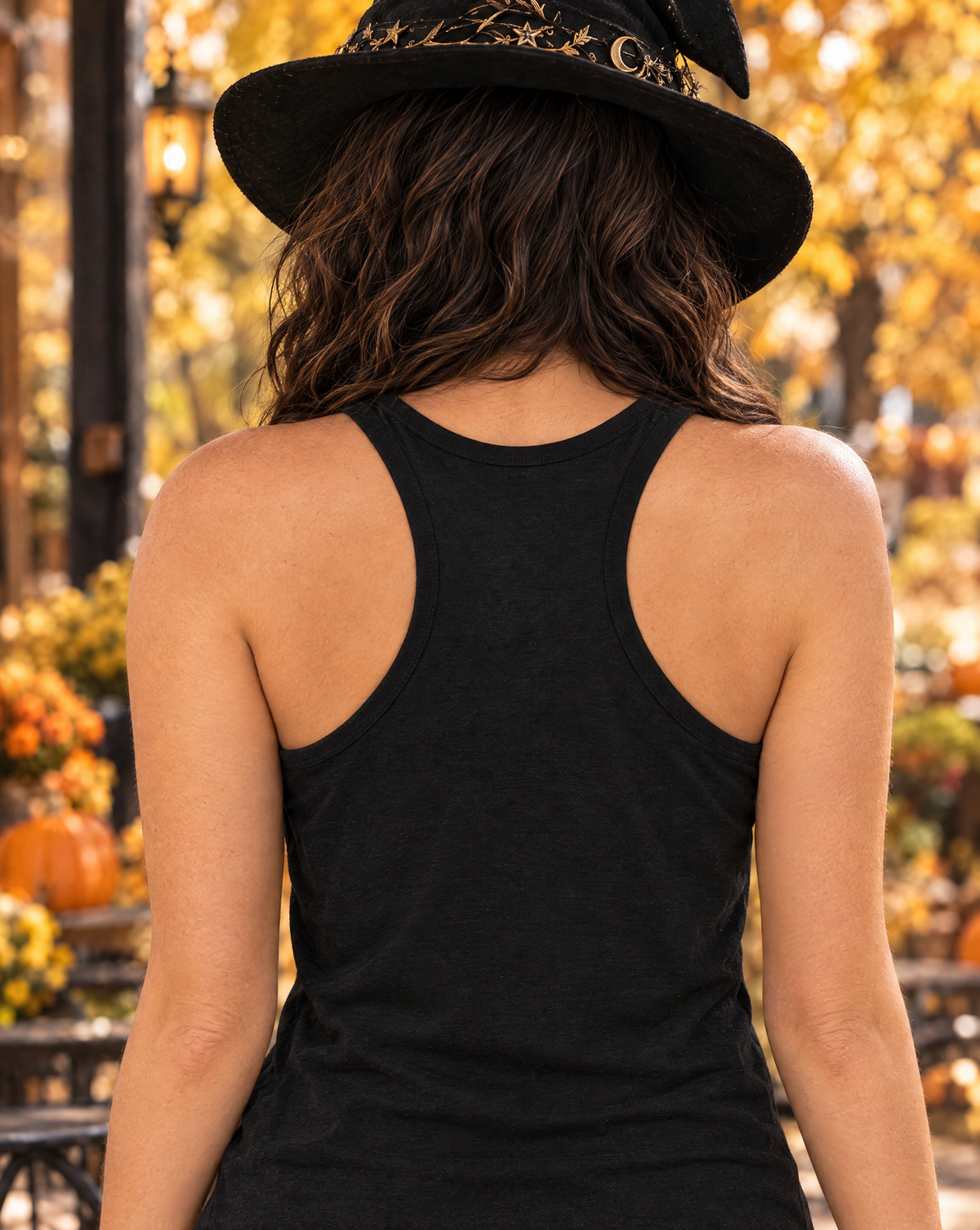 Lisa's Little Shoppe She Blooms in the Moonlight Witchy Floral Racerback Tank Bella+Canvas