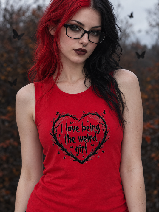 Lisa's Little Shoppe I Love Being the Weird Girl Racerback Tank | Bella+Canvas