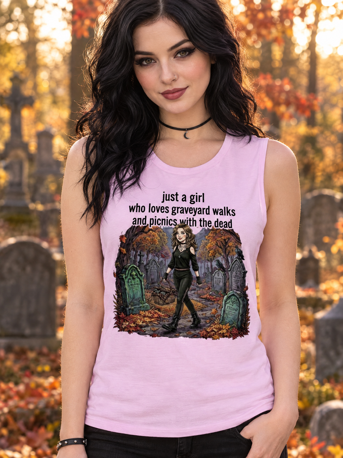 Lisa's Little Shoppe Graveyard Walks & Picnics With the Dead Racerback Tank
