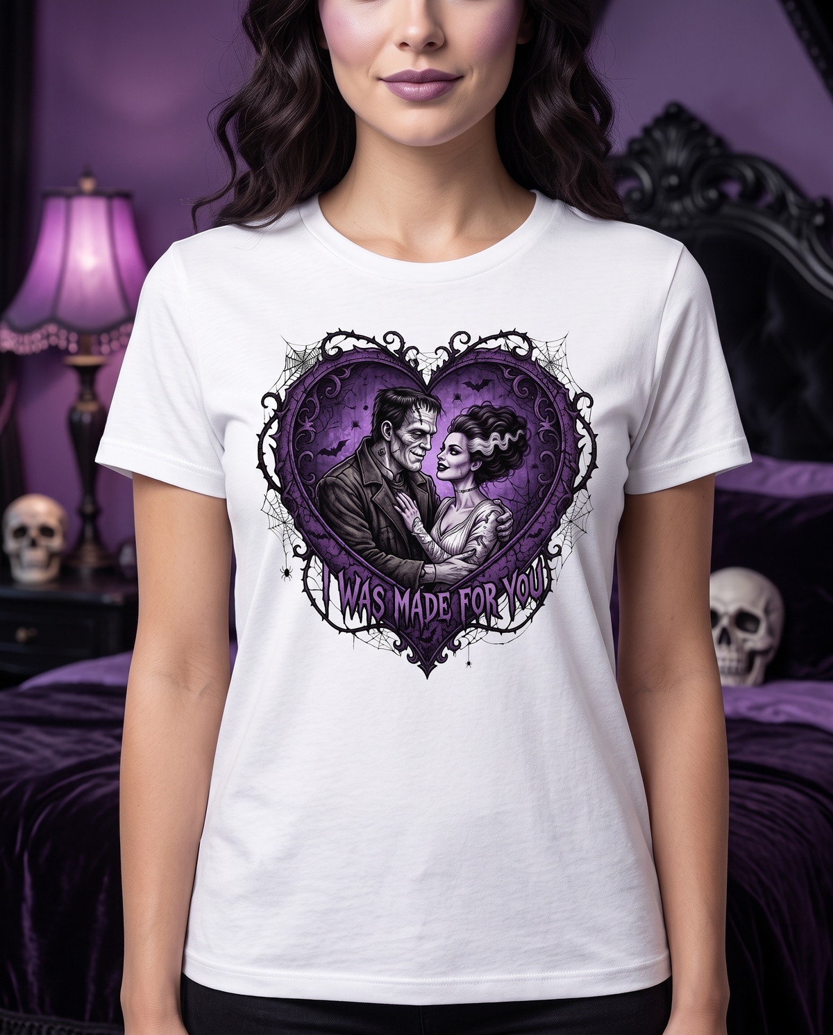 Lisa's Little Shoppe I Was Made for You Frankenstein & Bride Unisex Tee