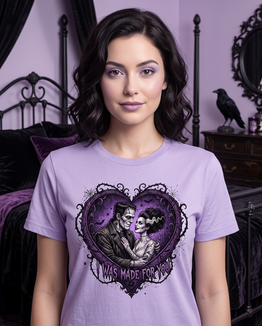 Lisa's Little Shoppe I Was Made for You Frankenstein & Bride Unisex Tee