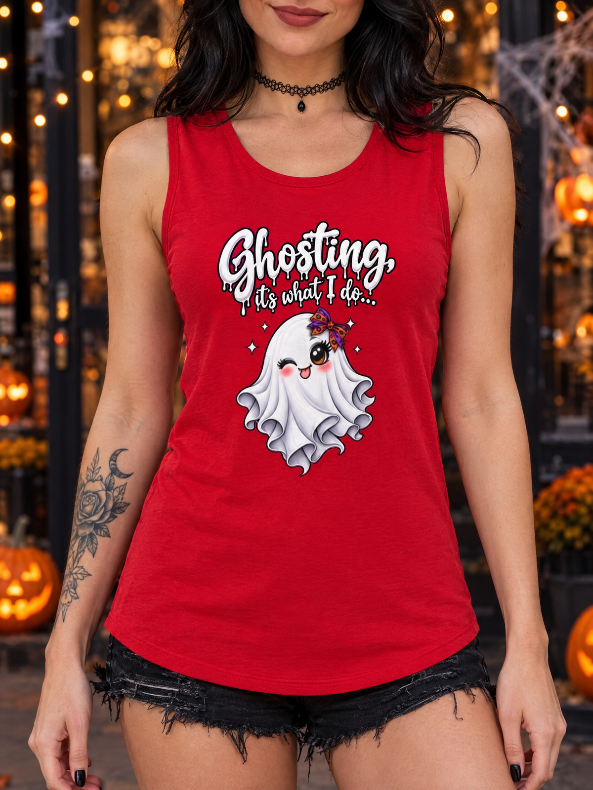 Lisa's Little Shoppe Ghosting It's What I Do – Halloween Bella+Canvas Racerback Tank