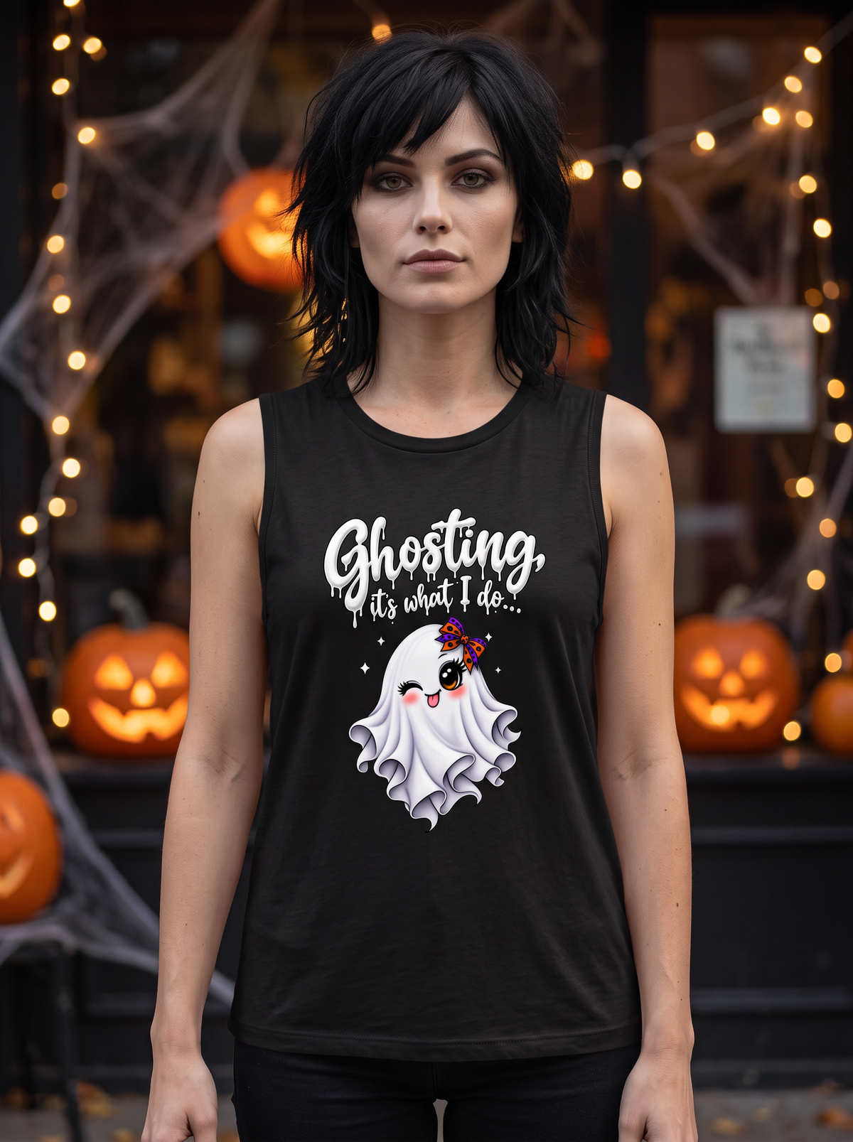 Lisa's Little Shoppe Ghosting It's What I Do – Halloween Bella+Canvas Racerback Tank