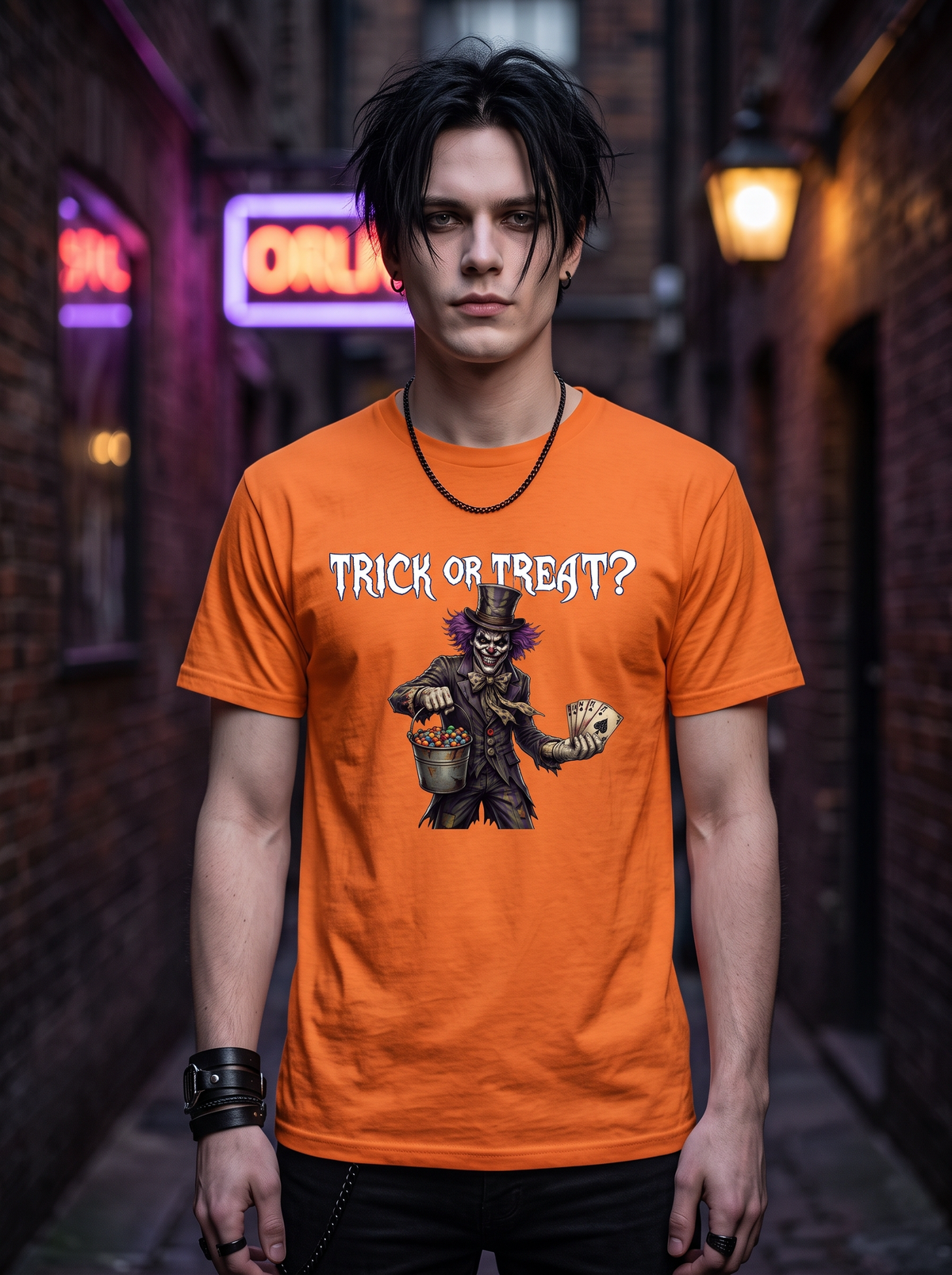 Lisa's Little Shoppe Trick or Treat? Purple-Haired Clown Halloween Tee – Bella+Canvas Unisex