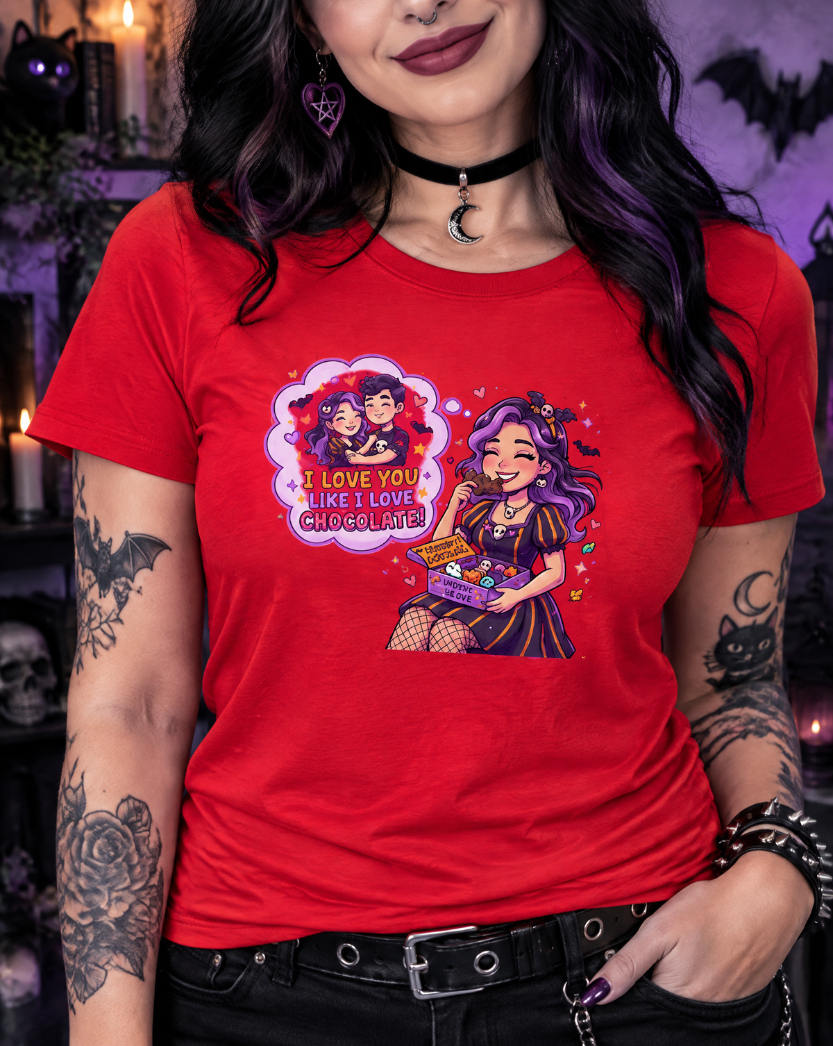 Lisa's Little Shoppe I Love You Like I Love Chocolate – Spooky Cute Halloween Bella+Canvas Unisex Tee