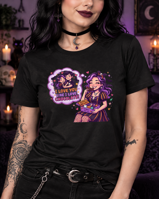 Lisa's Little Shoppe I Love You Like I Love Chocolate – Spooky Cute Halloween Bella+Canvas Unisex Tee