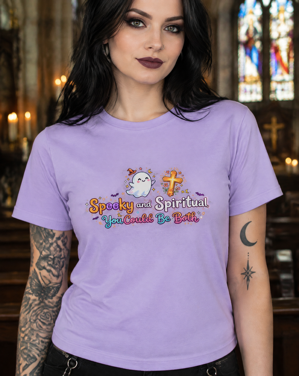 Lisa's Little Shoppe Spooky and Spiritual – Bella+Canvas Unisex Halloween Christian Graphic Tee