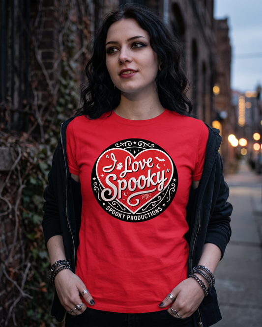 Lisa's Little Shoppe I Love Spooky Tee – Bella+Canvas Unisex Halloween Graphic T-Shirt