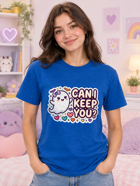 Lisa's Little Shoppe Can I Keep You? Cute Ghost Halloween Bella+Canvas Unisex T-Shirt