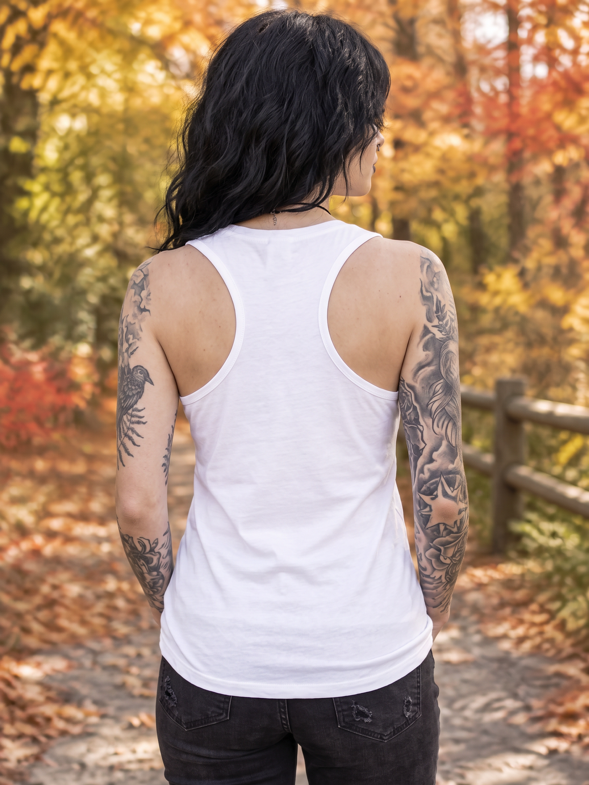 Lisa's  Little Shoppe Hot Outside, Iced Beverage Inside – Bella+Canvas Racerback Tank Top | Cute Pumpkin Coffee Shirt