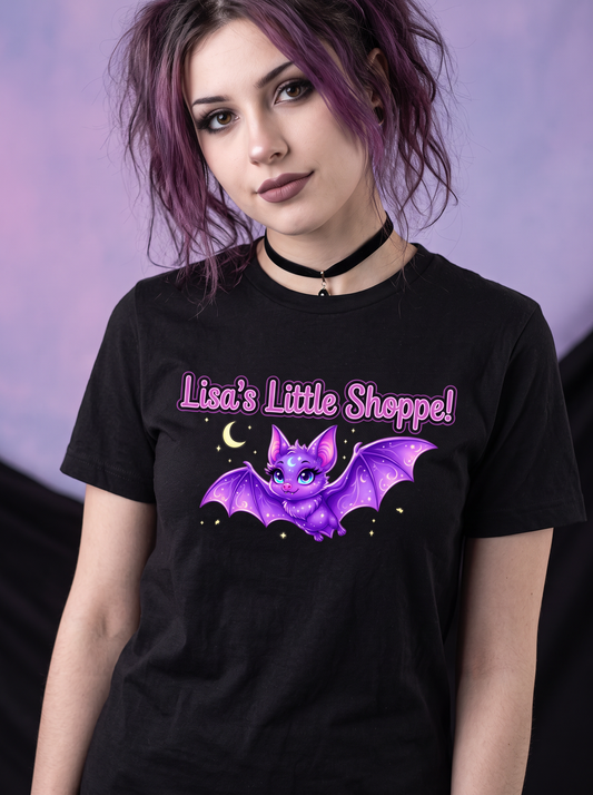 Lisa's Little Shoppe Purple Bat Logo Tee | Bella+CANVAS Unisex Graphic T-Shirt