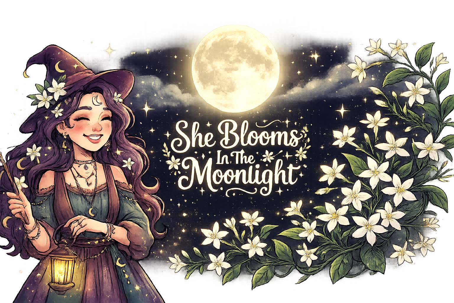 Lisa's Little Shoppe She Blooms in the Moonlight Tank Top