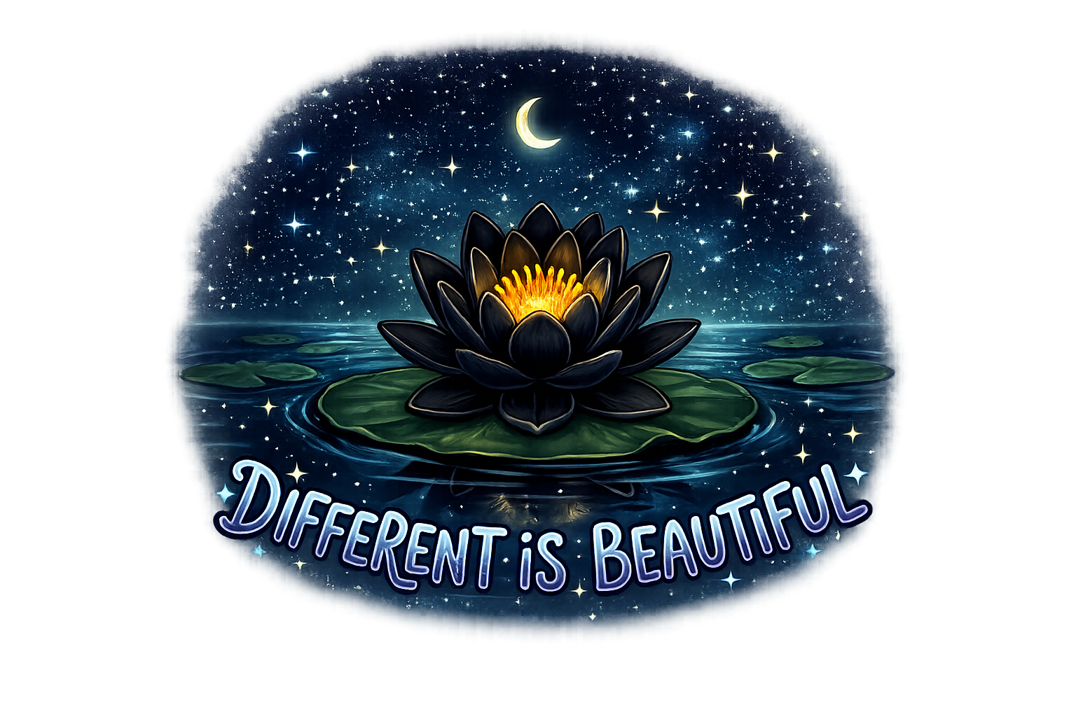 Lisa's Little Shoppe “Different is Beautiful” Black Water Lily Tee
