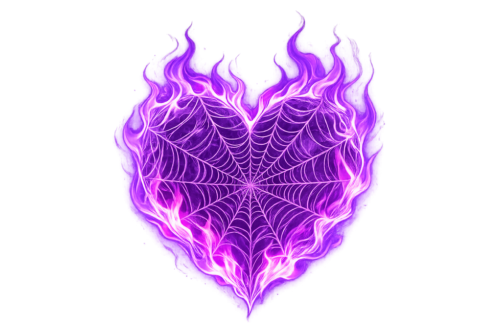 Lisa's Little Shoppe Flaming Purple Web Heart Tank Top