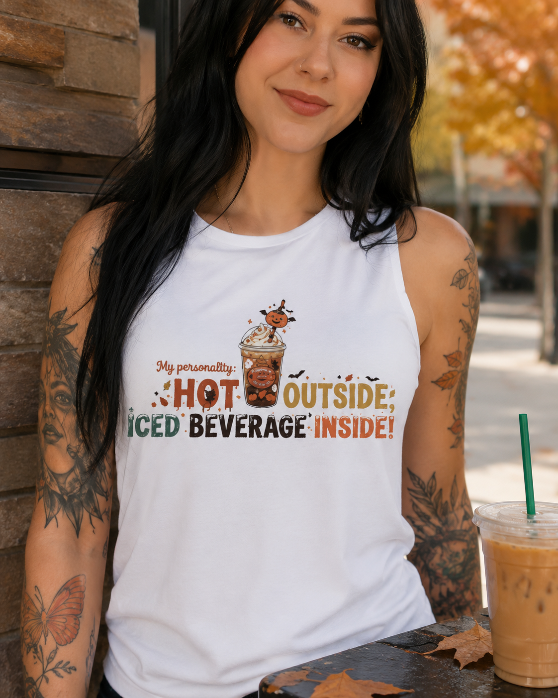 Lisa's  Little Shoppe My Personality Hot Outside Iced Beverage Inside! Tank Top