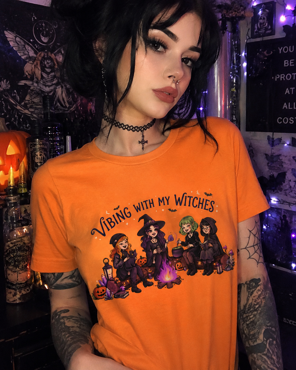 Lisa's Little Shoppe Vibing With My Witches Tee