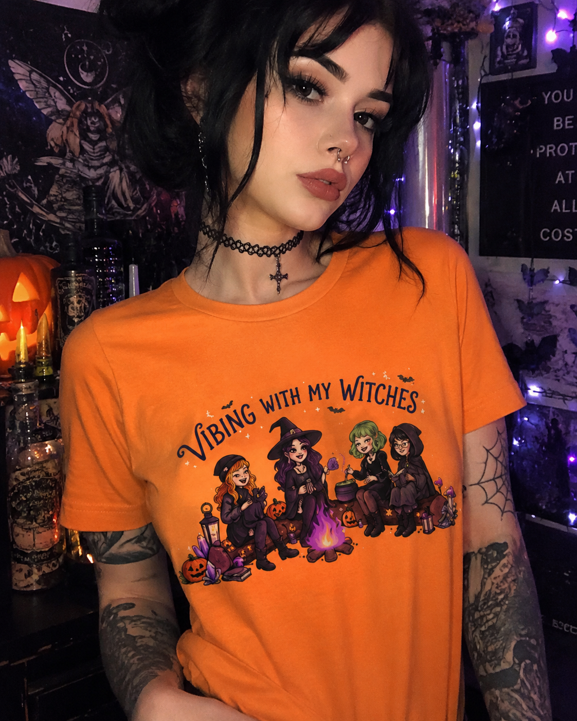 Lisa's Little Shoppe Vibing With My Witches Tee