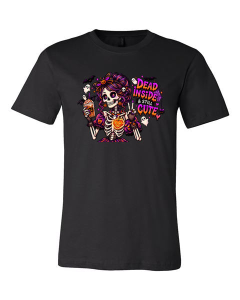 Lisa's Little Shoppe Dead Inside & Still Cute Skeleton Graphic Tee | Bella+Canvas Unisex
