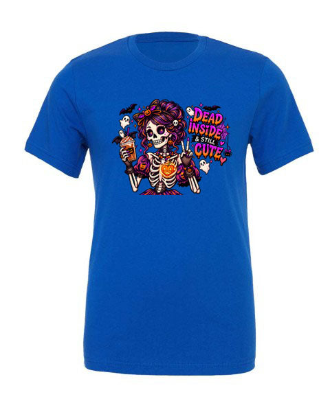 Lisa's Little Shoppe Dead Inside & Still Cute Skeleton Graphic Tee | Bella+Canvas Unisex